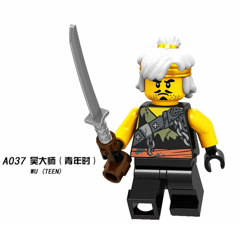 Конструкторы ниндзя, фигурки Kai, Jay, Cole Zane Lloyd Nya Garmadon Skylor, фигурки из фильма ниндзя, Наборы Кубиков, игрушки для детей - Цвет: A037