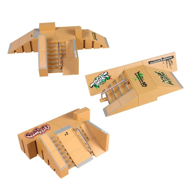 Mini Alloy Finger Skating Board Venue Combination Toys Children Skateboard Ramp Track Educational Toy Set For Boy Birthday Gifts 2