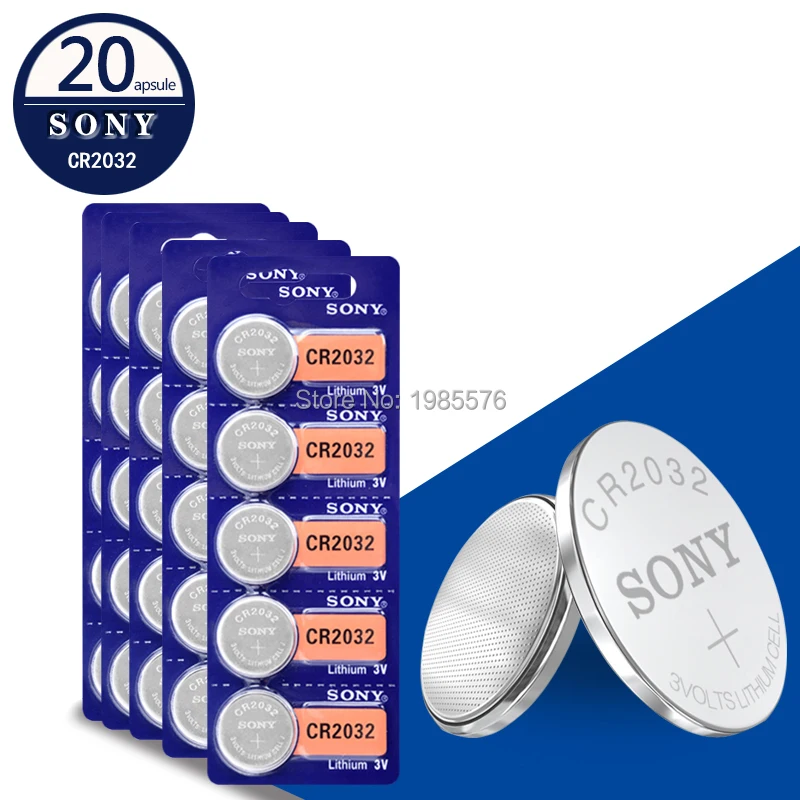 Sony 20 шт. cr2032 DL2032 ECR2032 5004LC KCR2032 BR2032 3 В Кнопка батарея для часов компьютер пульт дистанционного управления игрушка