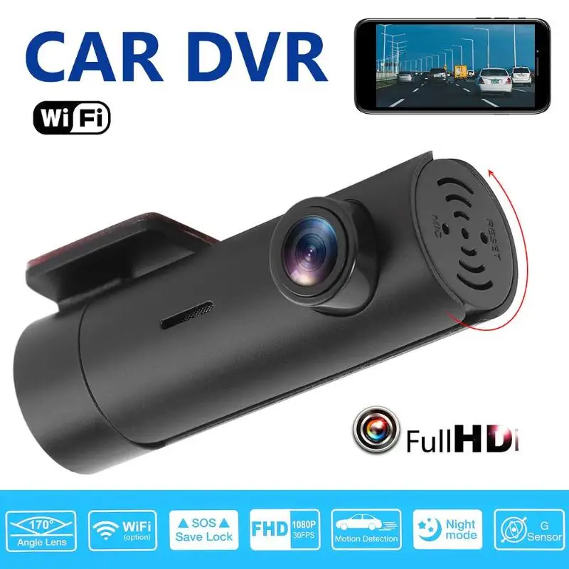 Автомобильная камера KL203 Full HD 1080P WiFi Автомобильный видеорегистратор с объективом 170 градусов WDR Dashcam G-SENSOR видеорегистратор