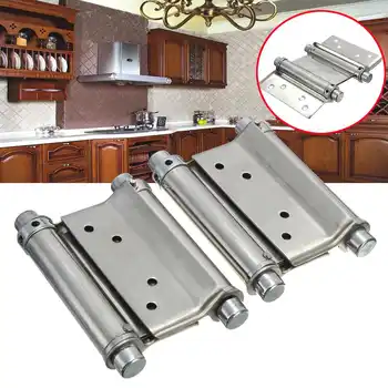 

2Pcs 3" Inch Stainless Steel Double Action Spring Hinge Saloon Cafe Door Swing Household 1.5MM