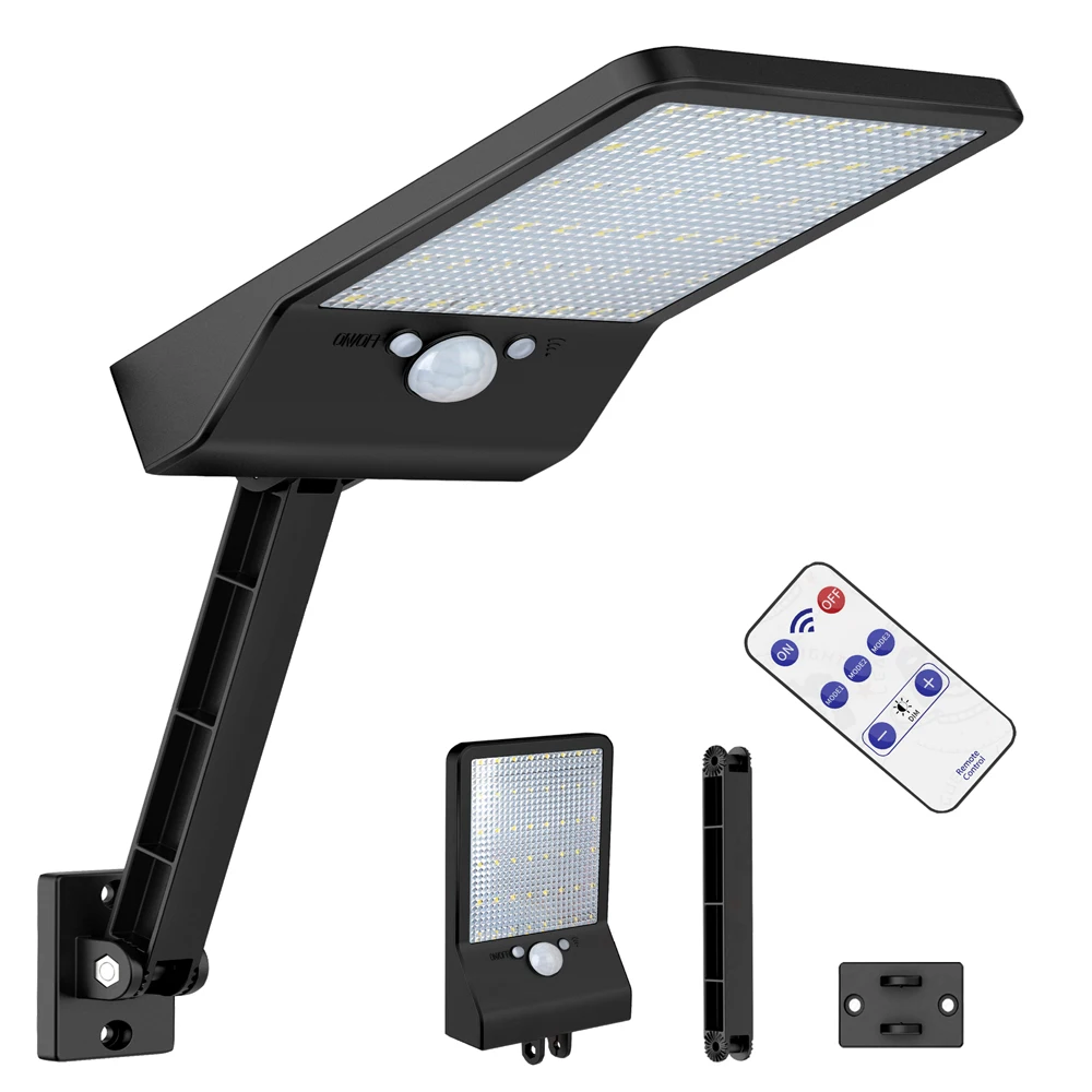 48 светодиодный солнечный уличный свет датчик движения солнечные лампы пульт дистанционного управления светодиодный высококачественный внешний IP65 800 люмен