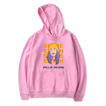 

Hot sale Billie Eilish Hoodies Sweatshirts Women Men long sleeve Autumn Hoody Harajuku print singer Billie Eilish pink pullovers