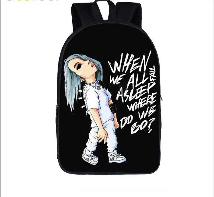 Picture color Рюкзак Billie Eilish для подростков мальчиков и девочек, детские школьные сумки в стиле хип-хоп, Женская Повседневная сумка, школьный рюкзак для студентов - Цвет: Picture color