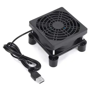 

8cm Router Cooling Fan Rack for TV Box Speed Controller DIY PC Cooler Wireless Cooling Fan Quiet 5V USB Fan with Protective Net