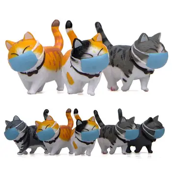

Cartoon Face Cover Fat Cat Mini Model Figurine Ornament Micro Landscape Decor Fat Cat Figurine decoration home decor decoration