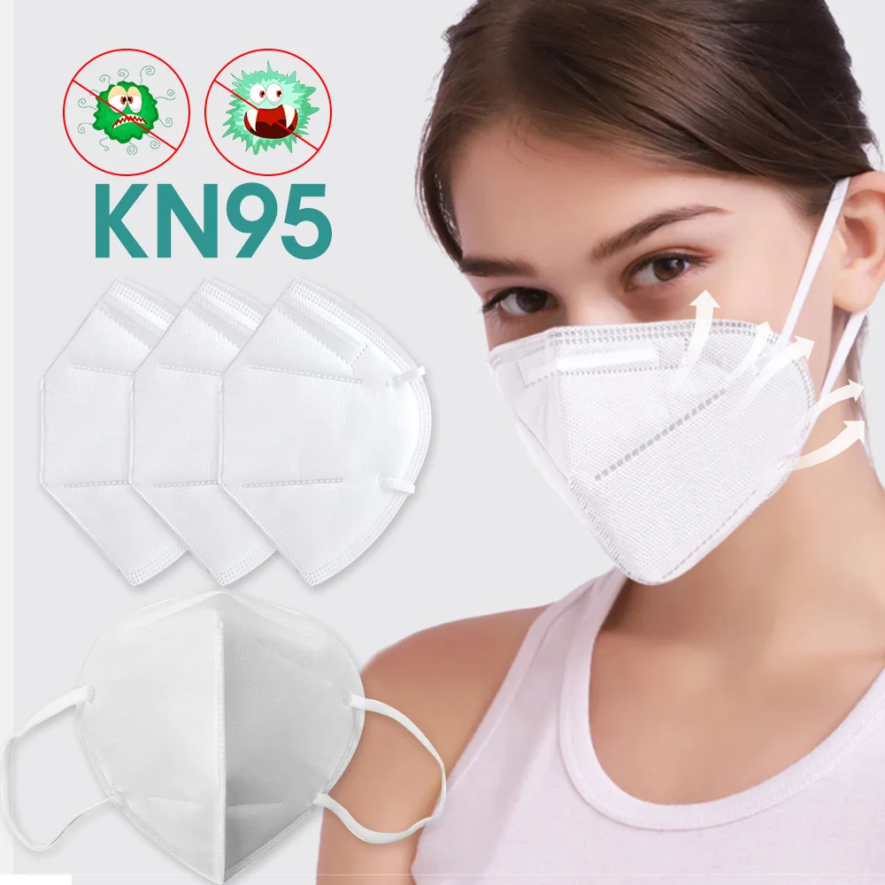 

1PCS/Pack KN95 Mask 3D Mask 3-Layer Protection AntiVirus Skin-Friendly Fabric Anti-Dust PM2.5 Breathable Earloop Mask