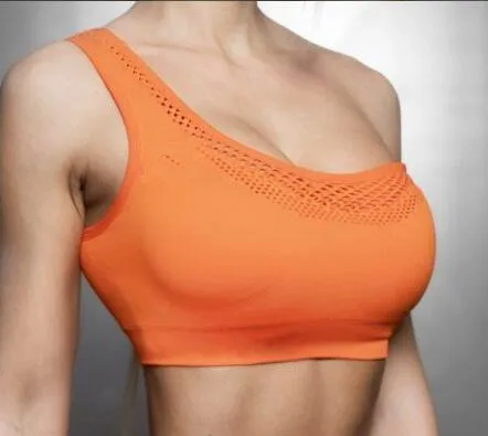 CB1191 orange bra Бесшовный спортивный бюстгальтер на одно плечо для женщин, бюстгальтеры для фитнеса, йоги, тренажерного зала, спортивный топ, Спортивное нижнее белье для тренировок, бега - Цвет: CB1191 orange bra