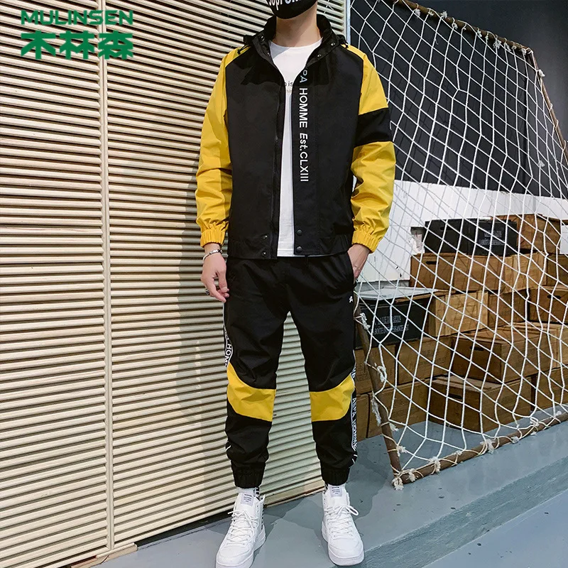 

MULINSEN Autumn Long-sleeve Suit Men's Trend Casual Sports Jacket Two-Piece Set Korean-style Cool MEN'S Suit