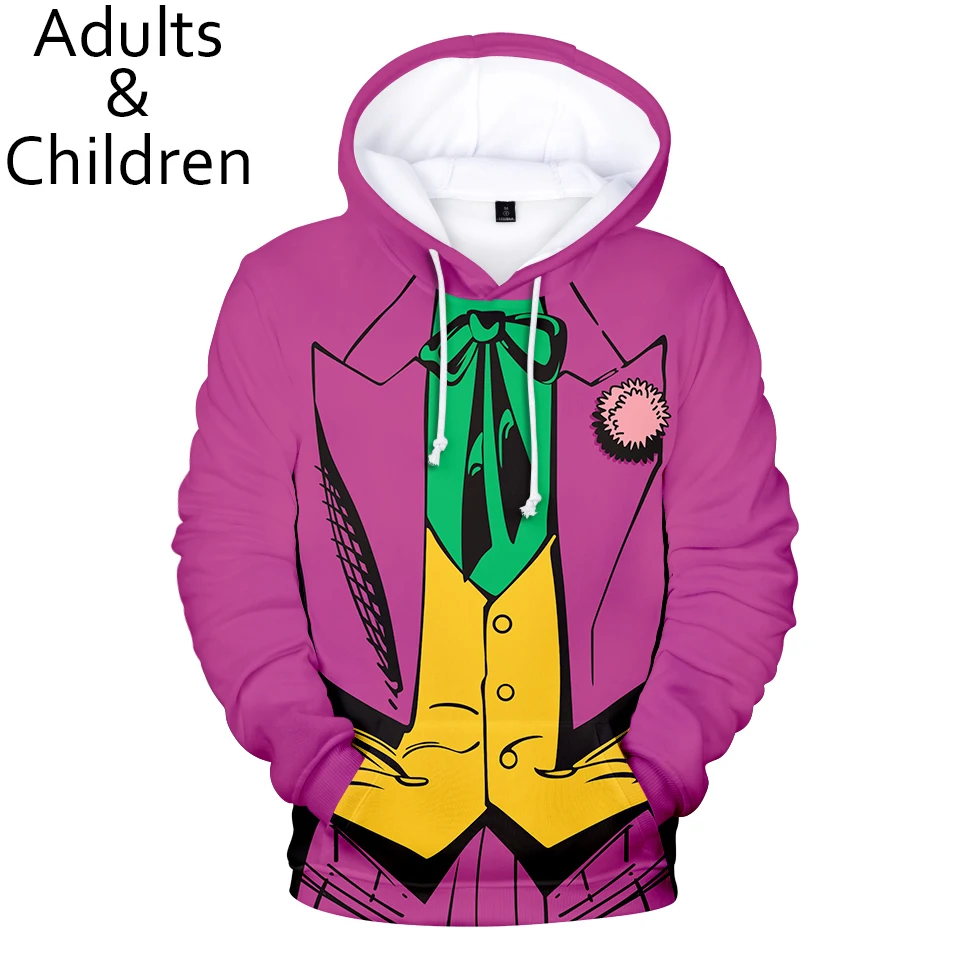 Joker 3D Hoodies Men Women Fake two pieces Sweatshirt Fashion Kids pullovers Casual Joker 3D boys girls Casual purple Hooded Joker 3D Hoodies Men Women Fake two pieces Sweatshirt Fashion Kids pullovers Casual Joker 3D boys girls Casual purple Hooded