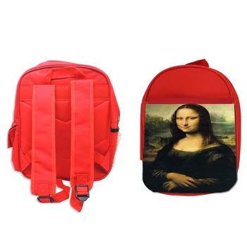 

RED backpack GIOCONDA MONALISA PICTURE backpack rucksak