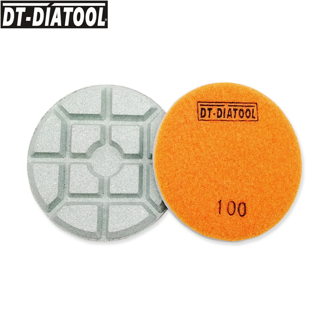 

DT-DIATOOL 9pcs Dia 100mm/4inch Grit#100 Diamond Polishing Pads Resin Bond Concrete Sanding Discs For Repairing Concrete Floor