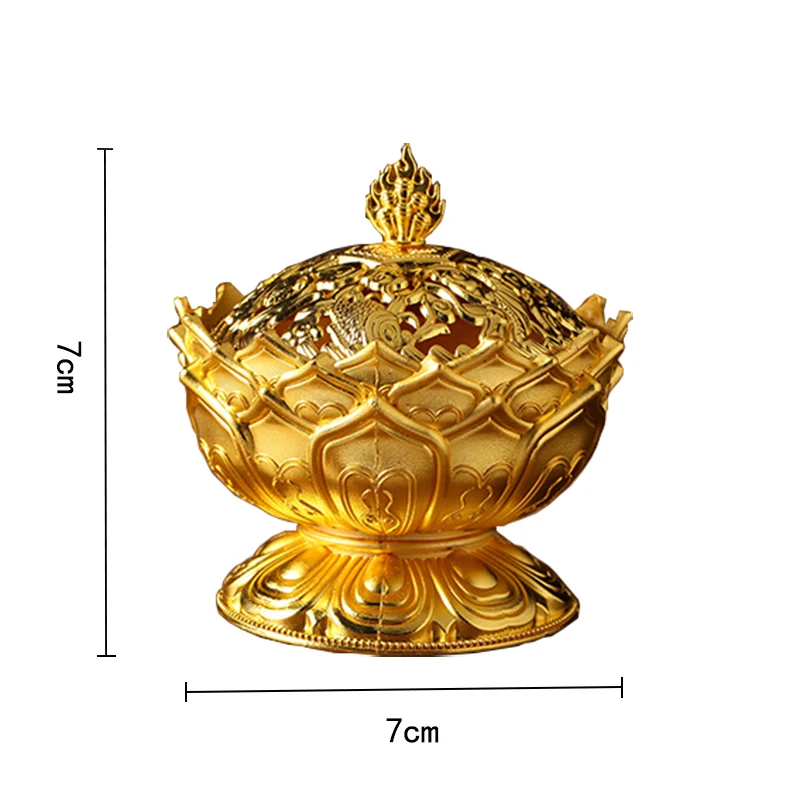 Lotus Flower Incense Burner Buddhism Buddha Holder Brass Mini Censer Incense Metal Craft Home Decoration - Image 4