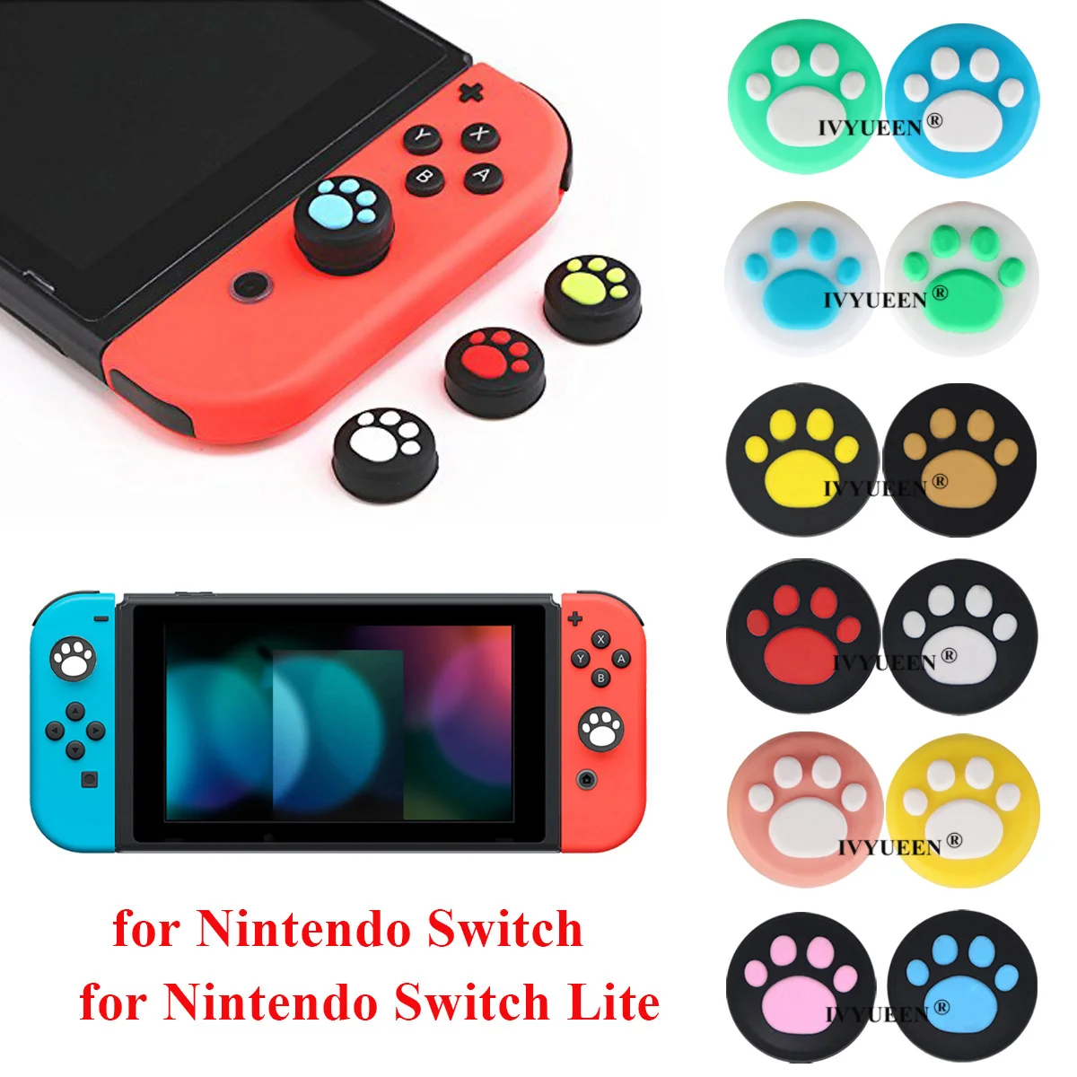 Силиконовые колпачки IVYUEEN для джойстика Nintendo Switch NS Lite Joy Con 4 шт.|grip cover|grip gripgrips