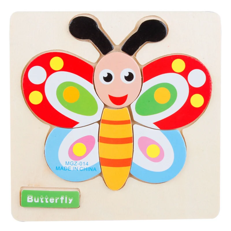 Детские Мультяшные животные, дорожные игрушки для детей, обучающие игры для раннего обучения, головоломки, рождественские забавные подарки - Цвет: butterfly