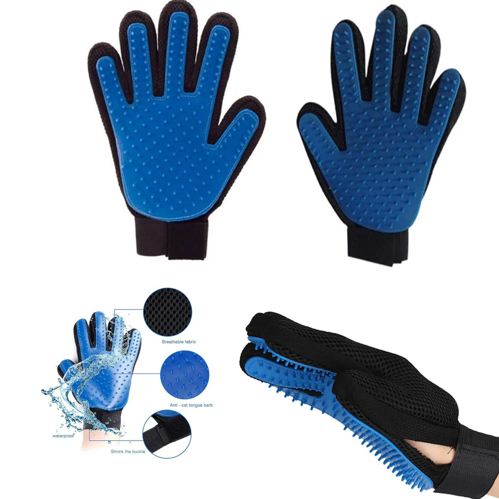 

Pet Grooming Deshedding Brush Gloves Effective Cleaning Back Massage Animal Bathing Fur Hair Removal Cat Dog Combs