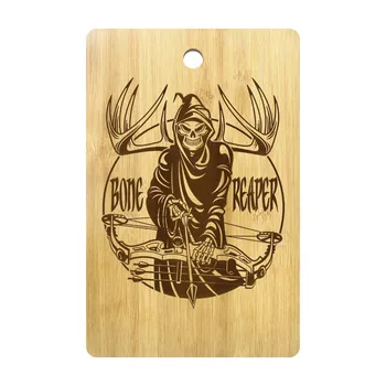 

Halloween Bone Reaper Skull Personalized Cutting Board Grim Reaper Skeleton Bone Hunting Crossbow Butcher Hunting Chopping Board