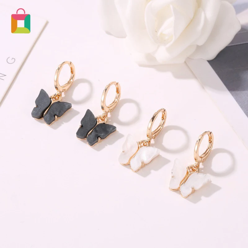 

women Cute Acrylic Butterfly Drop Earrings Ladies Colorful Acrylic Drop Earrings Fashion Jewelry Glittery
