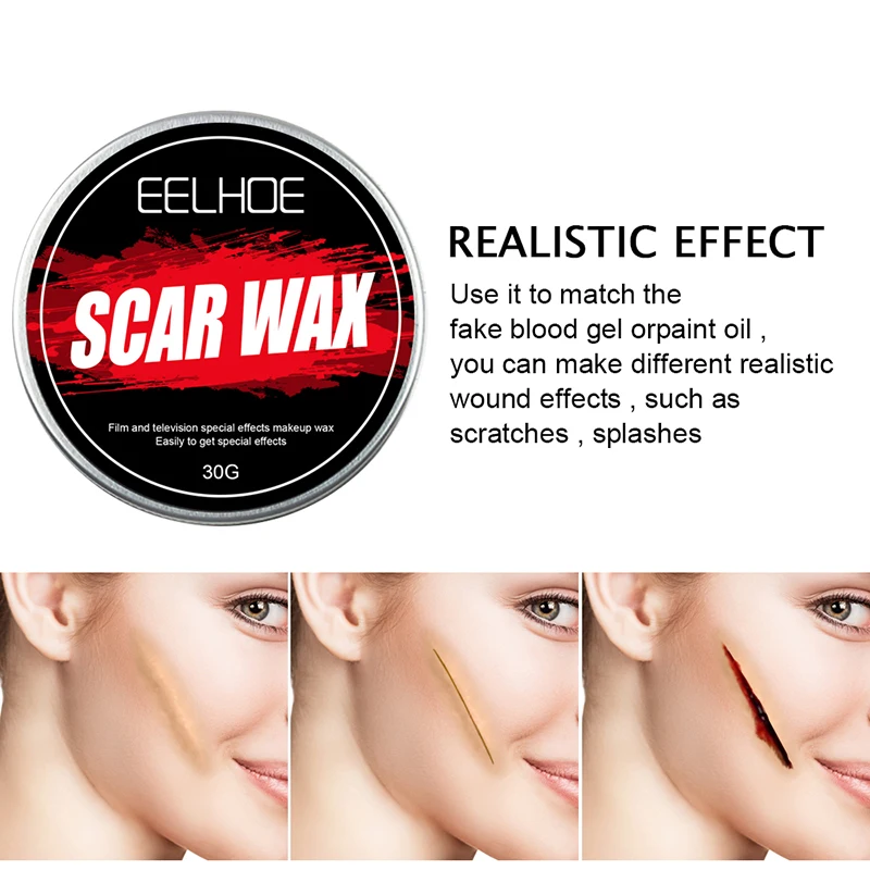 30g Skin Wax Makeup Simulation Plasma Cream Flesh-colored Eyebrow Covering Mud Shaping Special Effect Halloween | Красота и здоровье