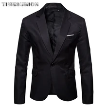 Мужской Блейзер Новое поступление осенний Блейзер hombre официальная деловая одежда зауженного покроя костюм куртка мужская офисная мужская повседневная куртка