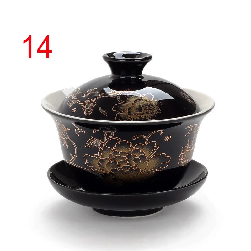 Китайский традиционный чайный набор gai wan из костяного фарфора сервиз Dehua gaiwan
