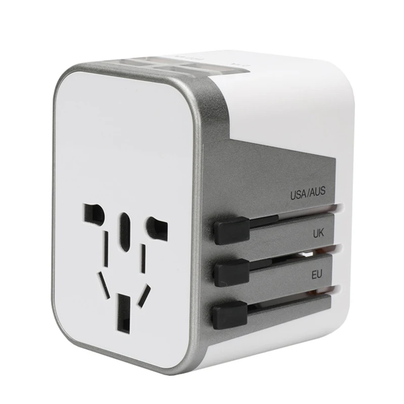 Универсальный Мульти-штекер Адаптер зарядное устройство 4usb преобразования штекер за рубежом преобразования гнездо конвертер OC