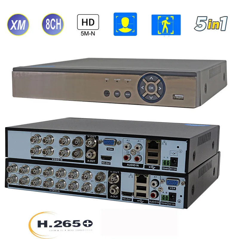 Видеорегистратор 3-в-1 NVR 5 МП 4 1080 960 720 8 каналов 16 Wi-Fi |