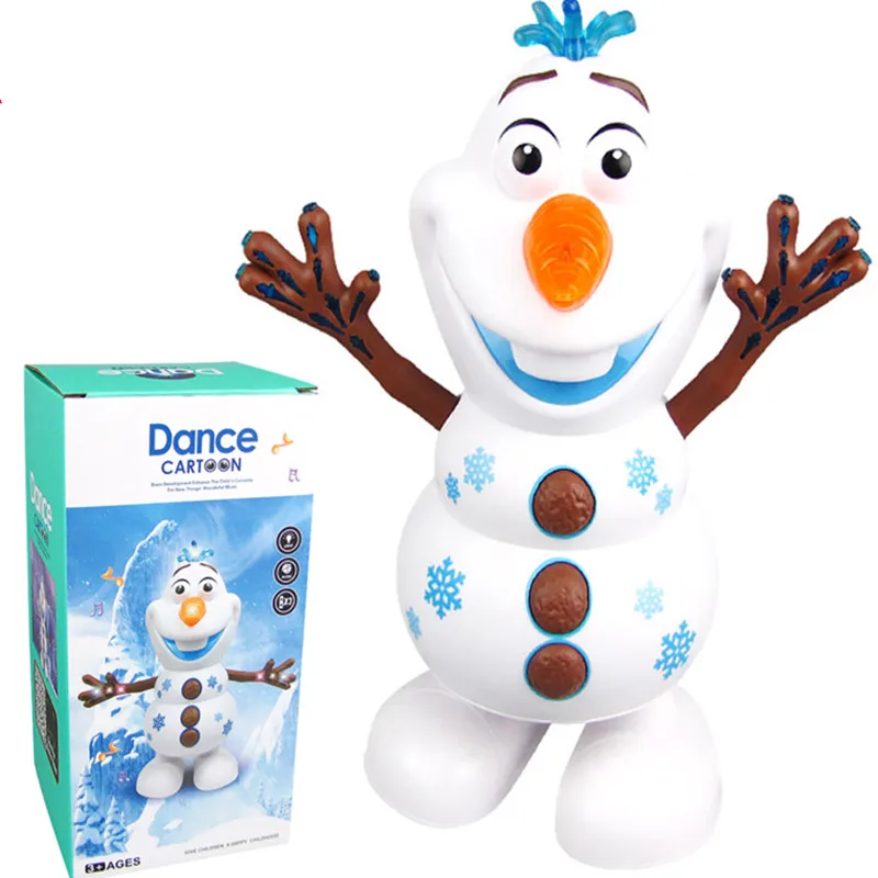 

Fever 2 Snowman Olaf action figure with Led Music Flashlight Electric Action Figure Model Kids Toy for Children Christmas Gift