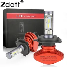 Zdata H7 лампы H11 светодиодные Автомобильные фары H4 Led H1 HB3 9005 Led H3 9006 HB4 фары лампы 24 в 12 В автомобили 6000 К CSP 80 Вт 8000 лм/комплект