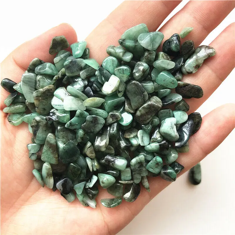 

5-7mm Natural Emerald Stone Green Gemstone Rock Gravels Stones Healing Crystals Natural Quartz Crystals 50g