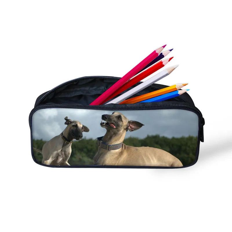 

New Custom Dog Canvas Pencil Case Large Storage Pen Bag Simple Style Zipper Pencil Bag for Boys&Girls School Stationery Supplies