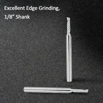 

10* 1/8 Carbide End Mill Single Flute Spiral Bit Milling Cutter Tool Supplies
