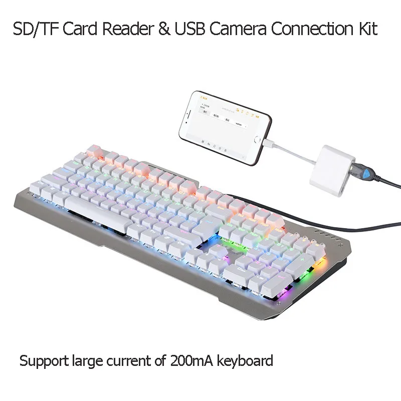 OTG USB адаптер камеры для lightning к micro SD TF кард-ридер комплект для iphone ipad для apple ios 13 конвертер Кабель
