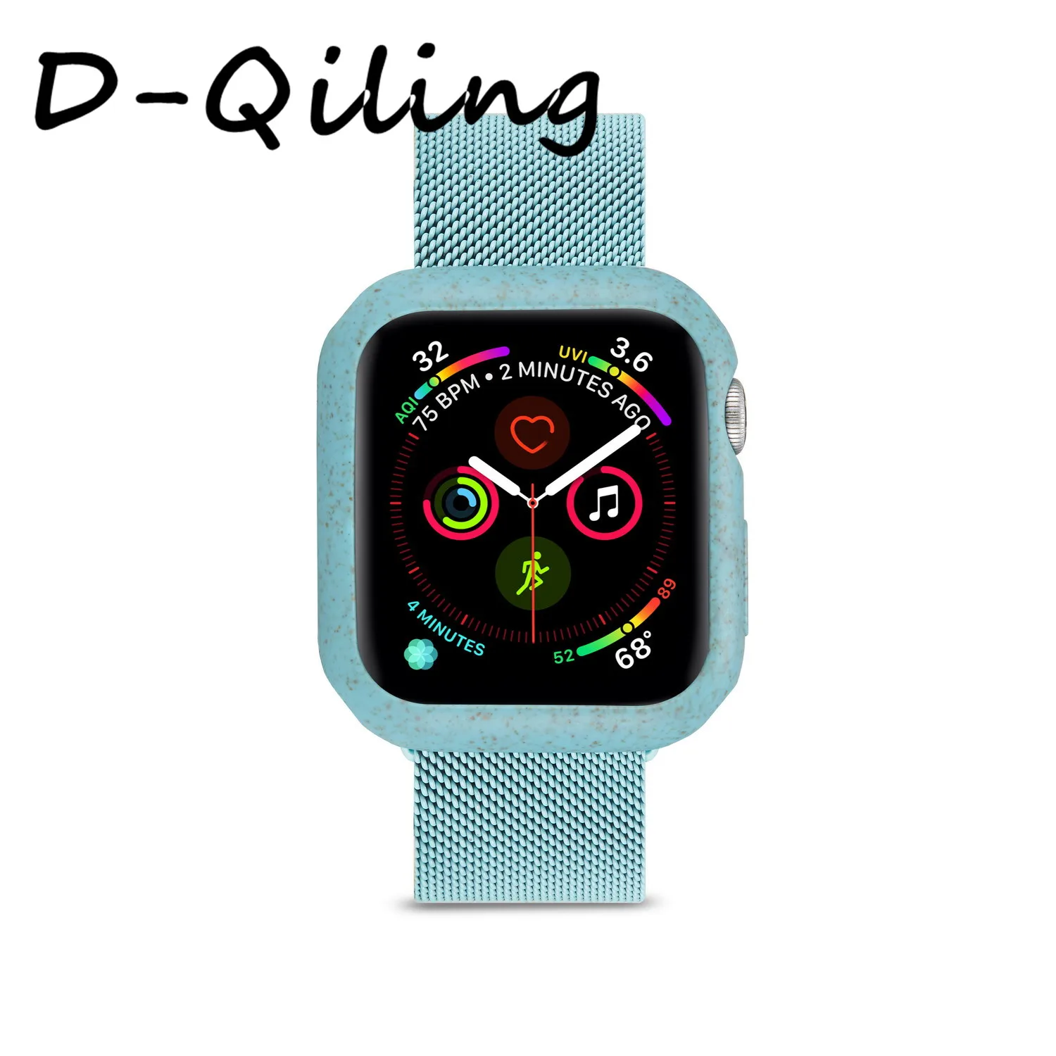 D-Qiling чехол для Apple Watch 4 5 3/2/1 40 мм 44 мгновенной проявки Macaroon чехол для наручных часов iWatch серии 4-5, 2, 3, ремешок 42 мм, 38 мм