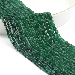 Natural Blue Sandstone Faceted Mineral Beads for DIY Jewelry and Gifts, 15'' Strand (Green jade)