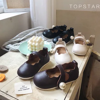 

2020 New Spring Korean pearl children's shoes soft sole children's shoes girl's single shoes magic stick children's shoes