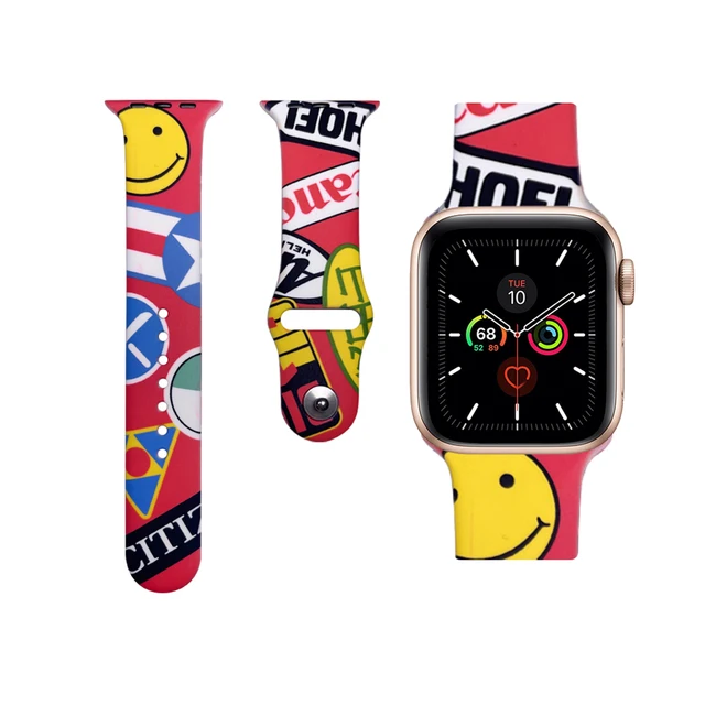 Akatsuki Sun-flower Cactus Akira For iwatch Apple Watch Strap Silicone Band Replacement 38mm 40mm 42mm 44mm Series 3 4 5 6 7 SE Akira Tempalte