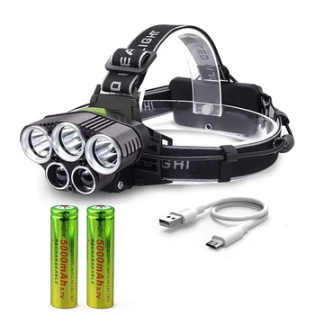 

For Outdoor Cycling Hiking Camping Fishing Headlight Headlamp LED Multifunctional USB Rechargeable Wearable Lighting Headband