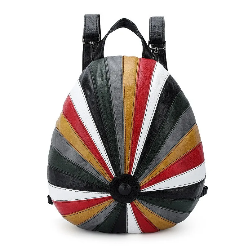 

Female Special Patchwork Stripe Backpack
