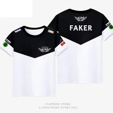 Faker bang SKT T1 футболка LCK Весенняя команда чемпионов Джерси SKT T1 Футболка мужская Faker Peanut Bang Wolf SKT 1 футболка футболки для игр