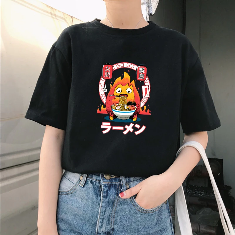 Harajuku/Милая женская футболка с героями мультфильмов Корейская Футболка принтом в