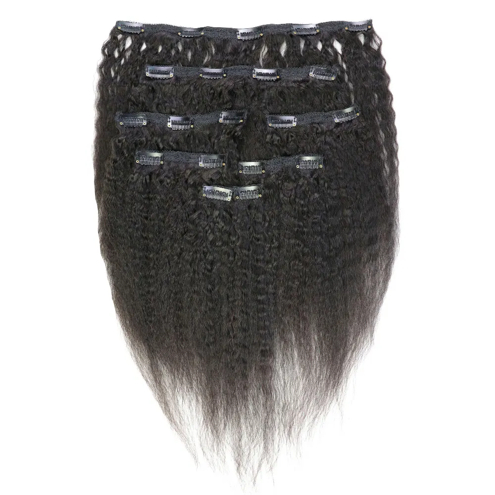 MRSHAIR курчавые прямые клипсы Ins человеческие волосы натуральные Remy полная голова 8