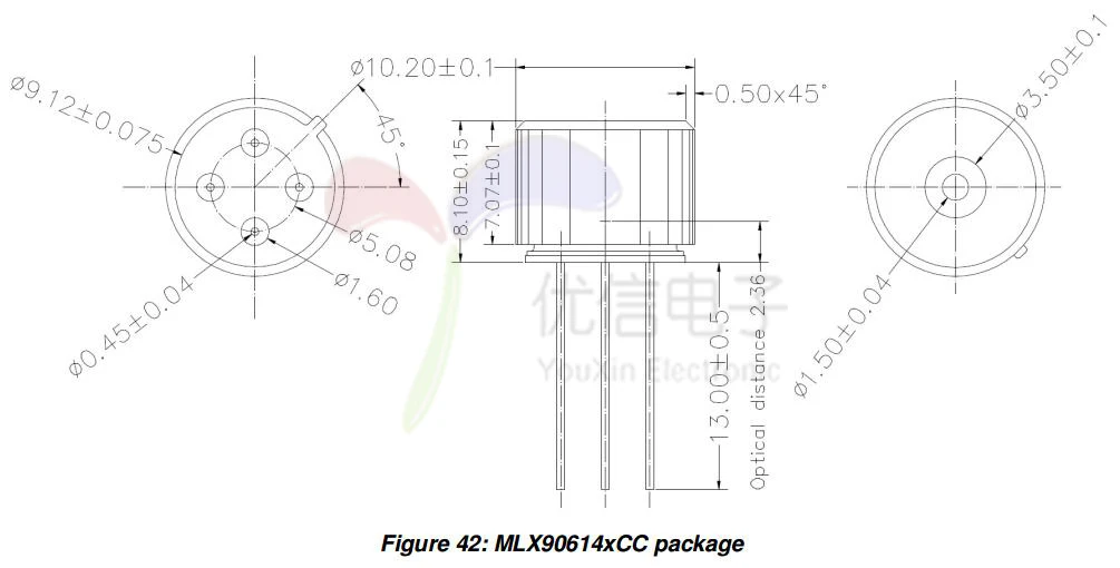 MLX90614 MLX90614ESF-BCC IC IR THERM сенсор P& P 3V TO-3 MELEXIS