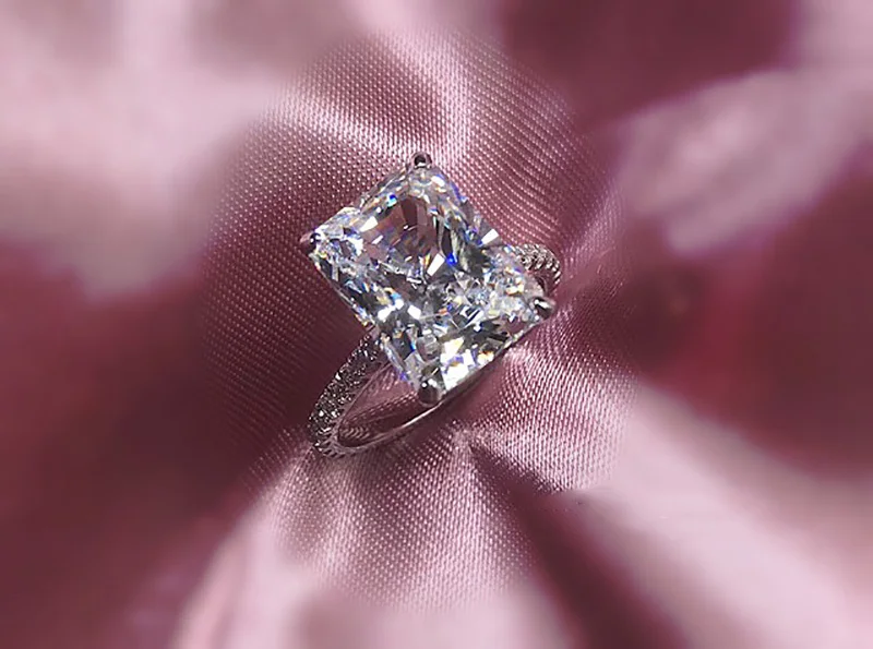 18K золото 5ct D Цвет VVS1 Moissanite кольцо обручальное кольцо с национальным сертификатом H1-13