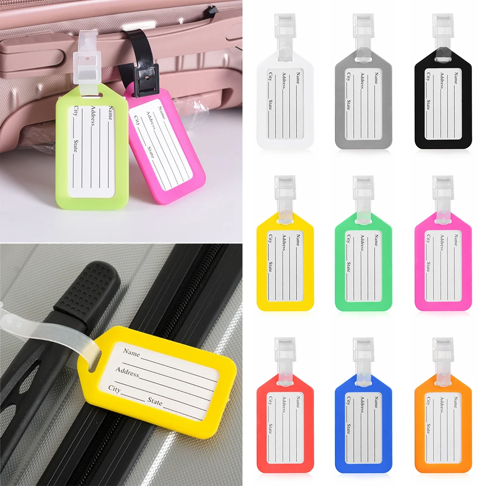 

5/10Pcs Plastic Luggage Tag Unisex Travel Accessories Suitcase ID Address Holder Baggage Boarding Tag Classic Portable Label