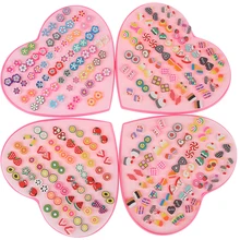 36 пар/компл. Полимерная глина серьги гвоздики комплект ювелирных изделий ручной работы фрукты Мультяшные Сережки для Для женщин и девочек детей наборы для стрижки и удаления волос