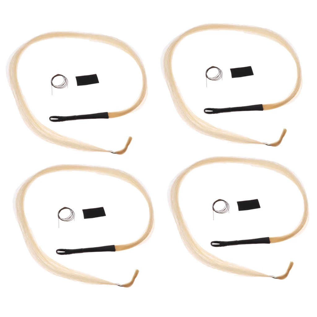 MagiDeal 4pcs Violin Viola Cello and Erhu Bows for String Instrument Accs