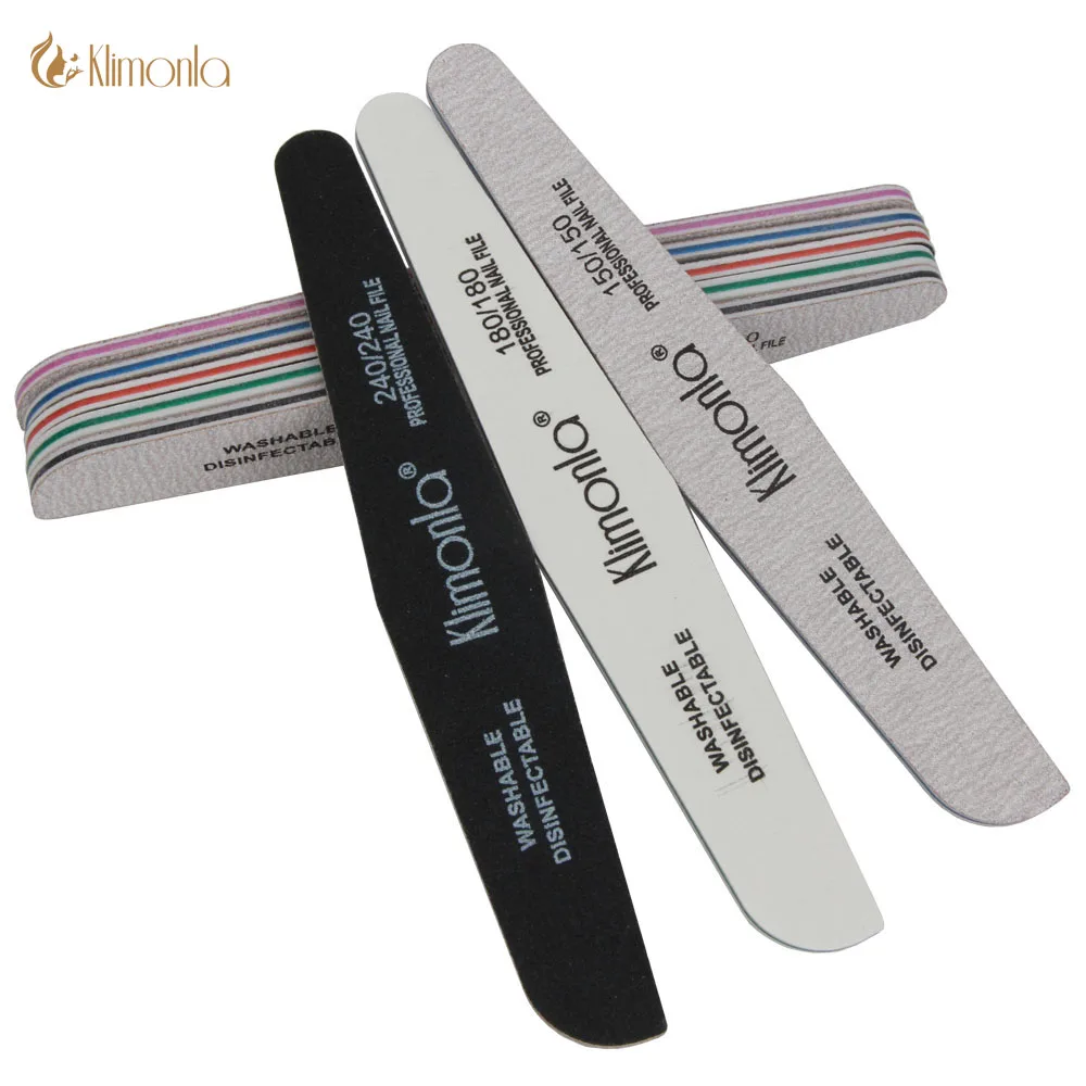 

5Pcs/Lot Professional Half Moon Mix Design Nail File 80/100/150/180/240 Grit Block Buffer Beauty Tools Washable Boat Files
