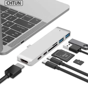 

7-in-1 single-head type-c to USB3.0 hub hub TF / SD card reader HDMI video conversion dock