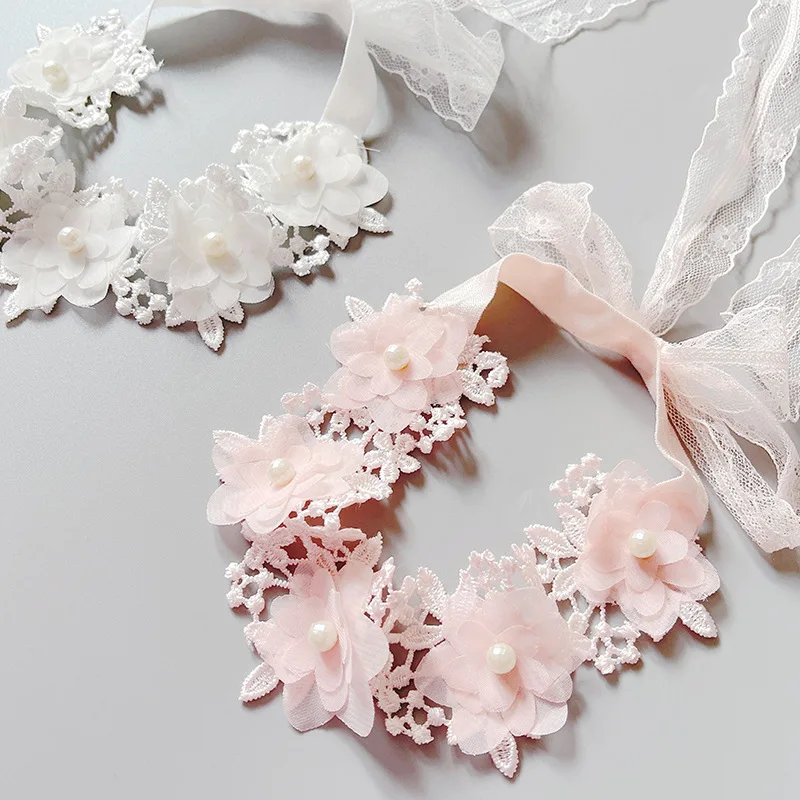 ICKEYOU Baby Girls Flower Headbands Cute Kids Christening Headband Soft
